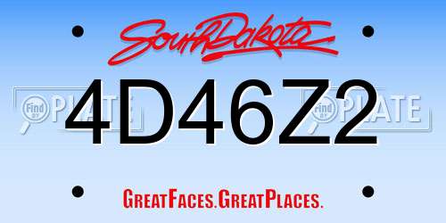 4D46Z2 South Dakota License Plate