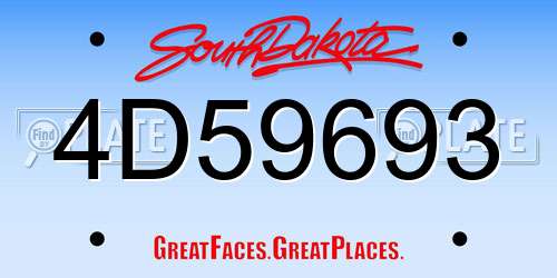 4D59693 South Dakota License Plate