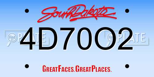 4D70O2 South Dakota License Plate