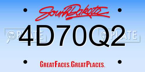 4D70Q2 South Dakota License Plate
