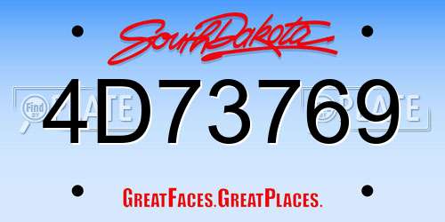 4D73769 South Dakota License Plate
