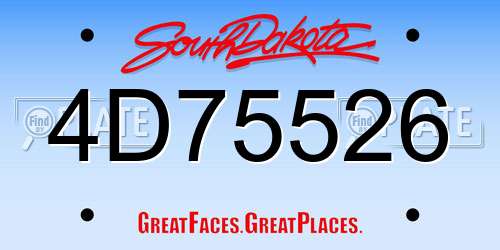 4D75526 South Dakota License Plate