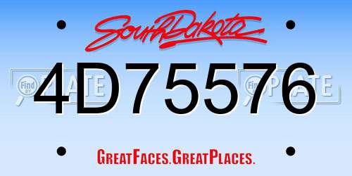 4D75576 South Dakota License Plate