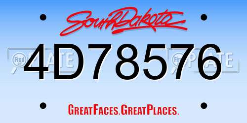 4D78576 South Dakota License Plate