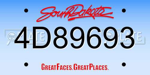 4D89693 South Dakota License Plate