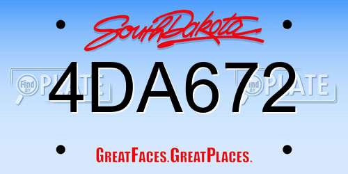 4DA672 South Dakota License Plate