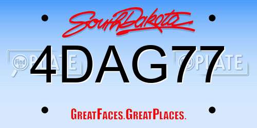 4DAG77 South Dakota License Plate