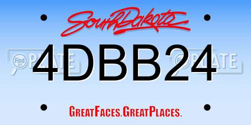 4DBB24 South Dakota License Plate