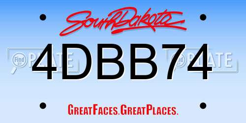 4DBB74 South Dakota License Plate