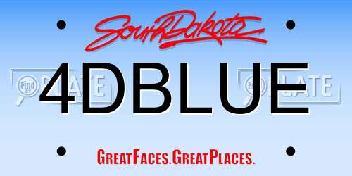 4DBLUE South Dakota License Plate