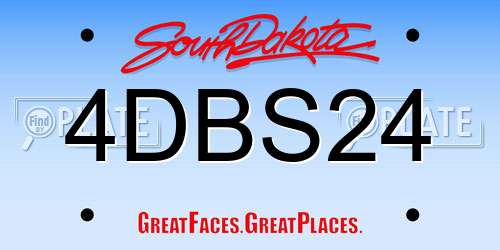 4DBS24 South Dakota License Plate