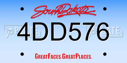4DD576 South Dakota License Plate