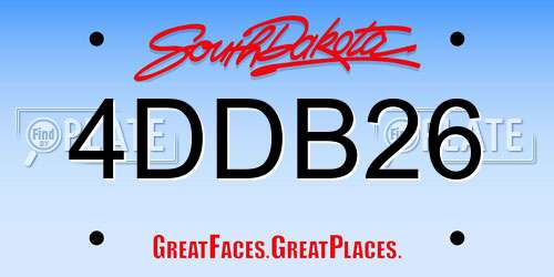 4DDB26 South Dakota License Plate