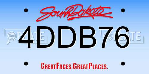 4DDB76 South Dakota License Plate