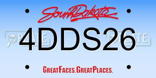 4DDS26 South Dakota License Plate