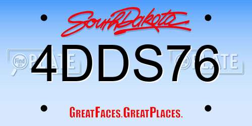 4DDS76 South Dakota License Plate