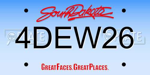 4DEW26 South Dakota License Plate