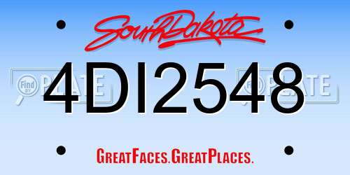 4DI2548 South Dakota License Plate