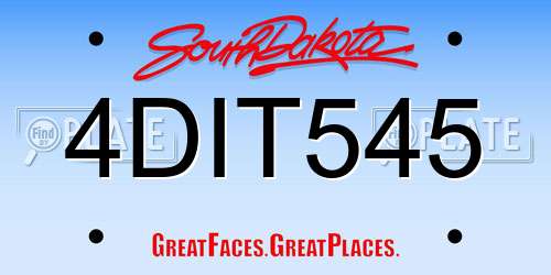 4DIT545 South Dakota License Plate