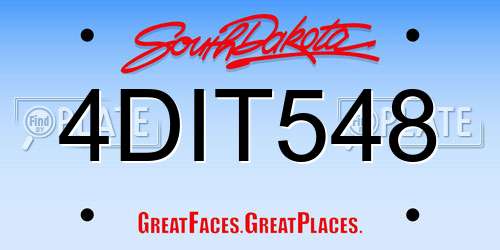 4DIT548 South Dakota License Plate