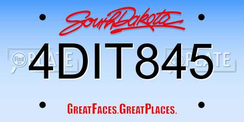 4DIT845 South Dakota License Plate