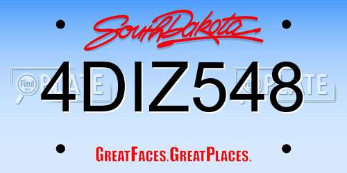 4DIZ548 South Dakota License Plate