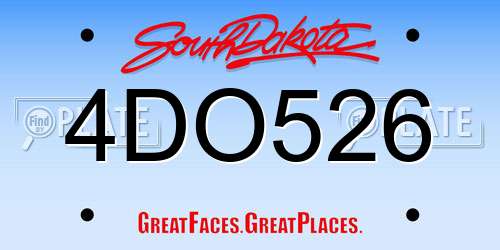 4DO526 South Dakota License Plate