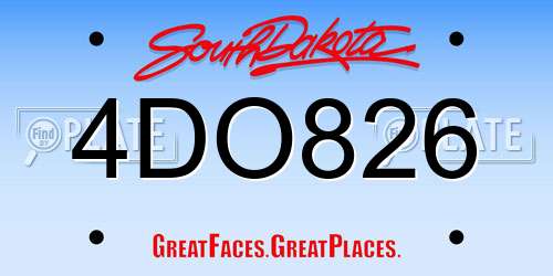 4DO826 South Dakota License Plate
