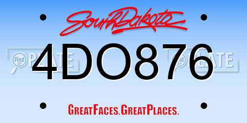 4DO876 South Dakota License Plate