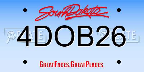 4DOB26 South Dakota License Plate