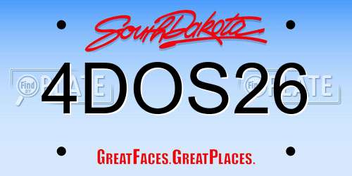 4DOS26 South Dakota License Plate