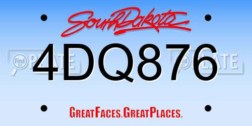 4DQ876 South Dakota License Plate