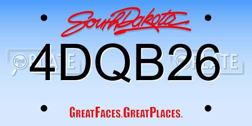 4DQB26 South Dakota License Plate