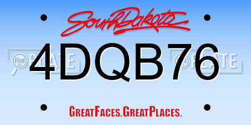 4DQB76 South Dakota License Plate