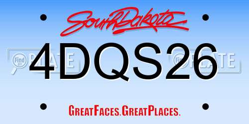 4DQS26 South Dakota License Plate