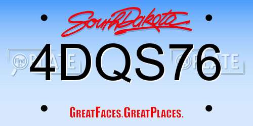 4DQS76 South Dakota License Plate