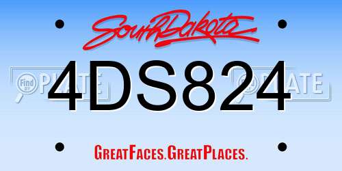 4DS824 South Dakota License Plate