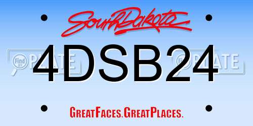 4DSB24 South Dakota License Plate