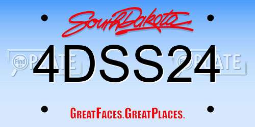 4DSS24 South Dakota License Plate