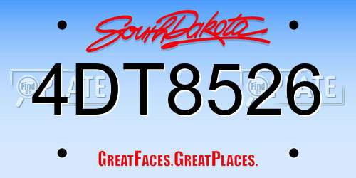 4DT8526 South Dakota License Plate