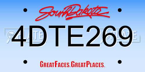 4DTE269 South Dakota License Plate