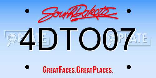 4DTO07 South Dakota License Plate