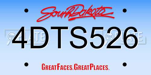 4DTS526 South Dakota License Plate