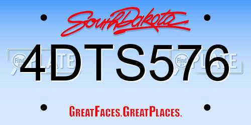 4DTS576 South Dakota License Plate