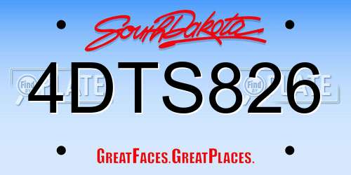 4DTS826 South Dakota License Plate