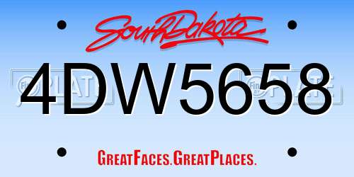 4DW5658 South Dakota License Plate