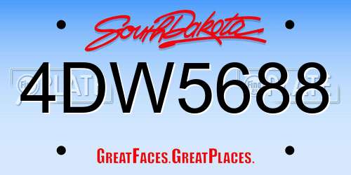 4DW5688 South Dakota License Plate