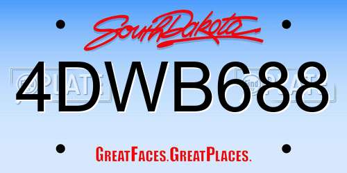4DWB688 South Dakota License Plate