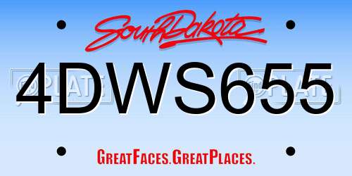 4DWS655 South Dakota License Plate