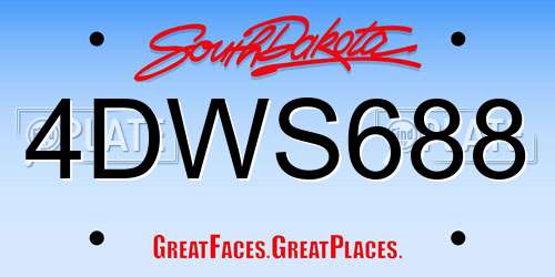 4DWS688 South Dakota License Plate